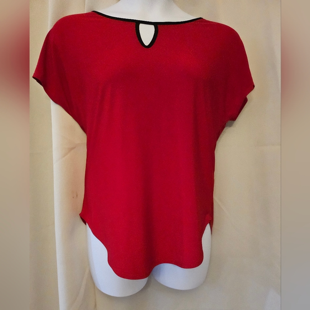 Large Red and Black Accent Top